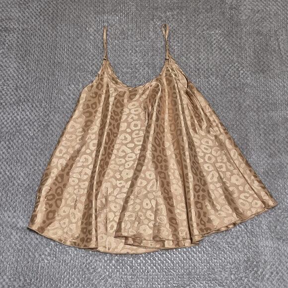 Umgee Leopard Print Satin Cami Women Oversized Small Flowy Boho Festival Tank - Picture 2 of 6